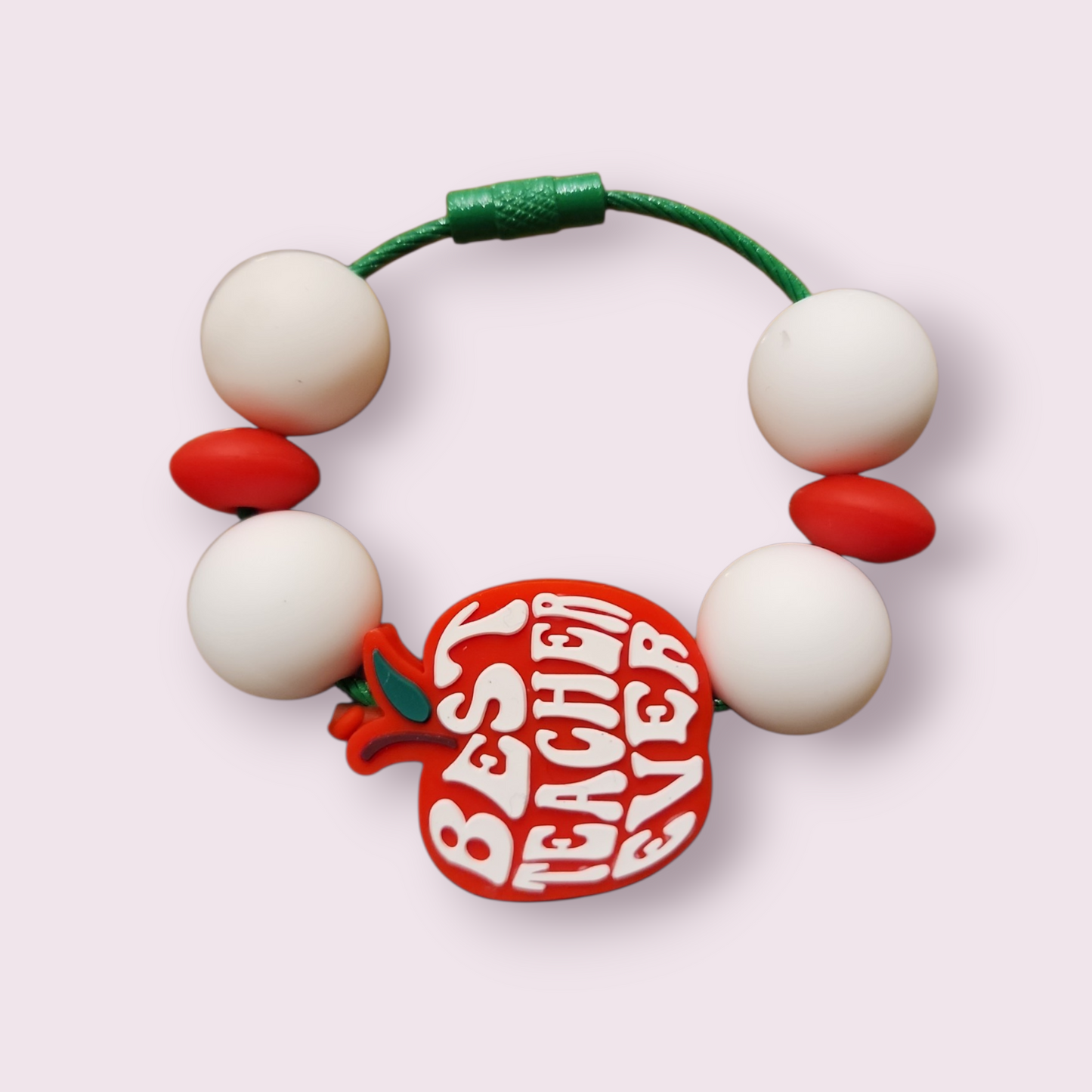 Best Teacher Ever Tumbler Charm (red,white) image 0