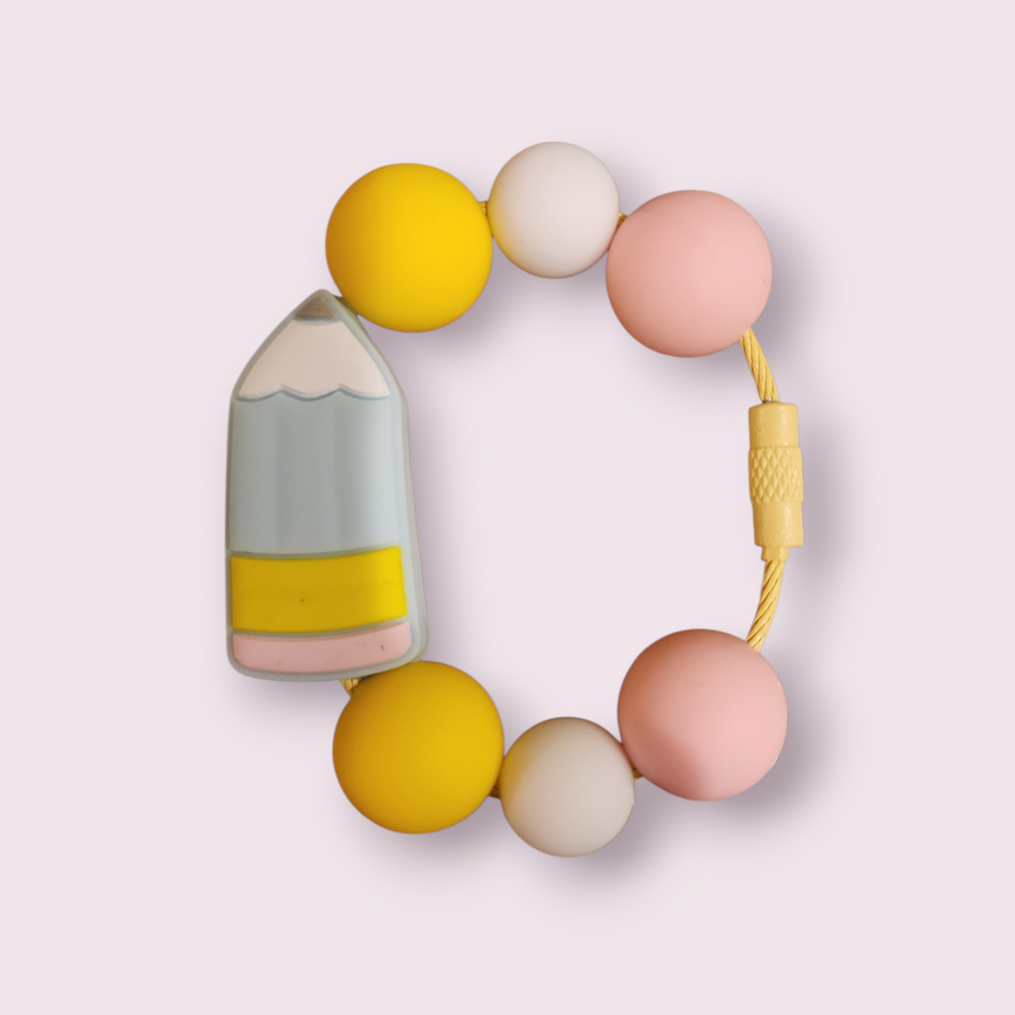 Pencil Tumbler Charm (pink,white,yellow) image 0