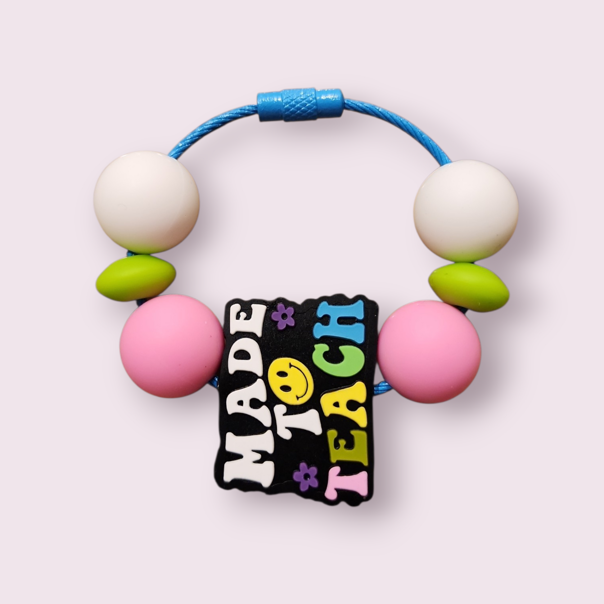 Made To Teach Tumbler Charm (white,green,pink) image 0