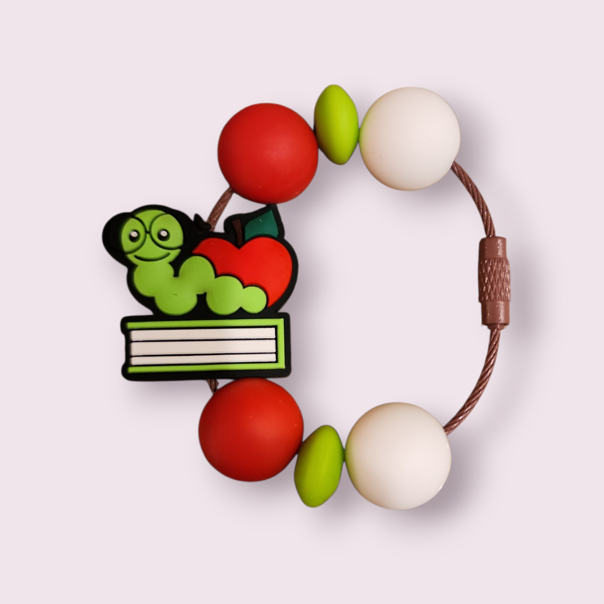 Bookworm Tumbler Charm (white,green,red) image 0