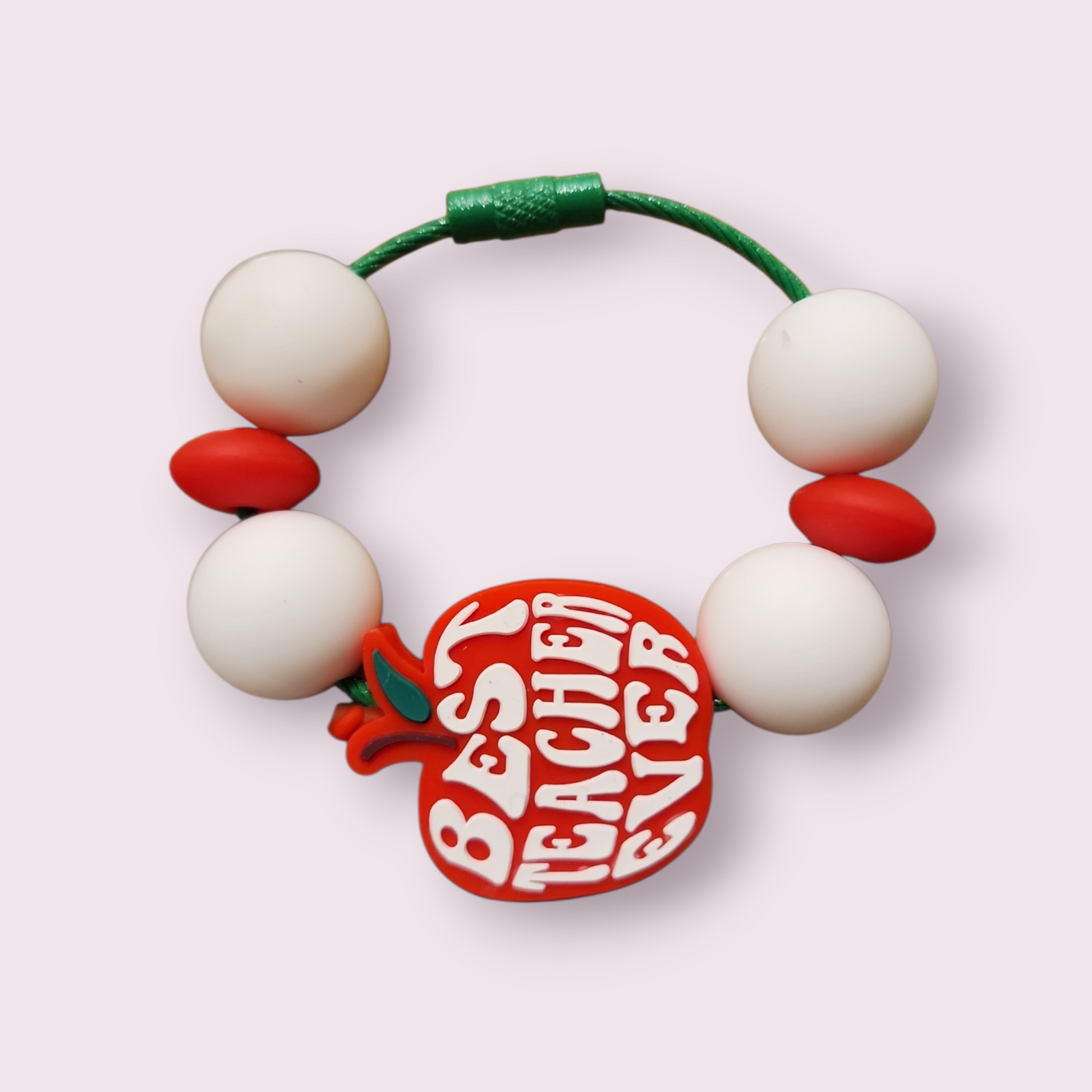 Best Teacher Ever Tumbler Charm (red,white) image 0