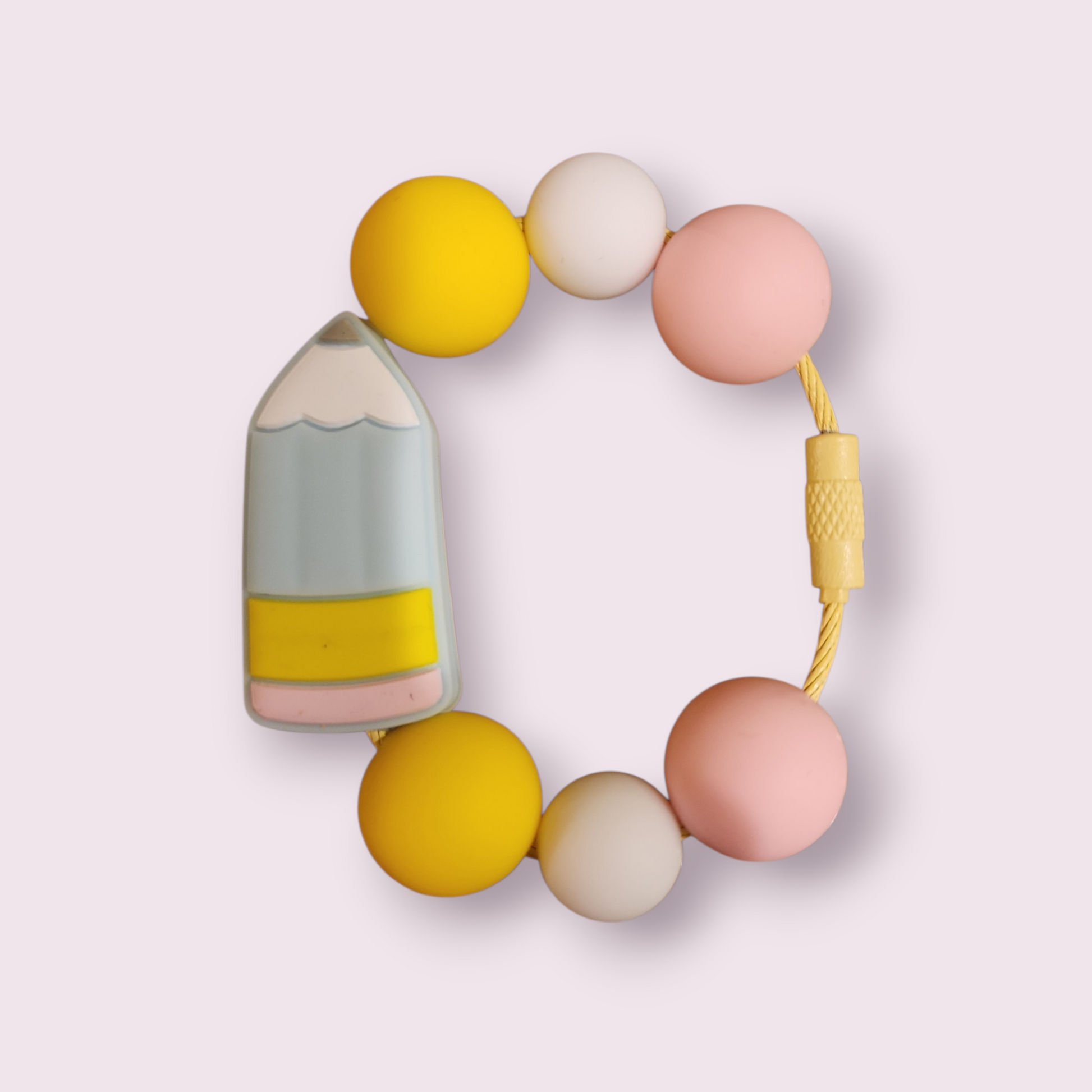 Pencil Tumbler Charm (pink,white,yellow) image 0